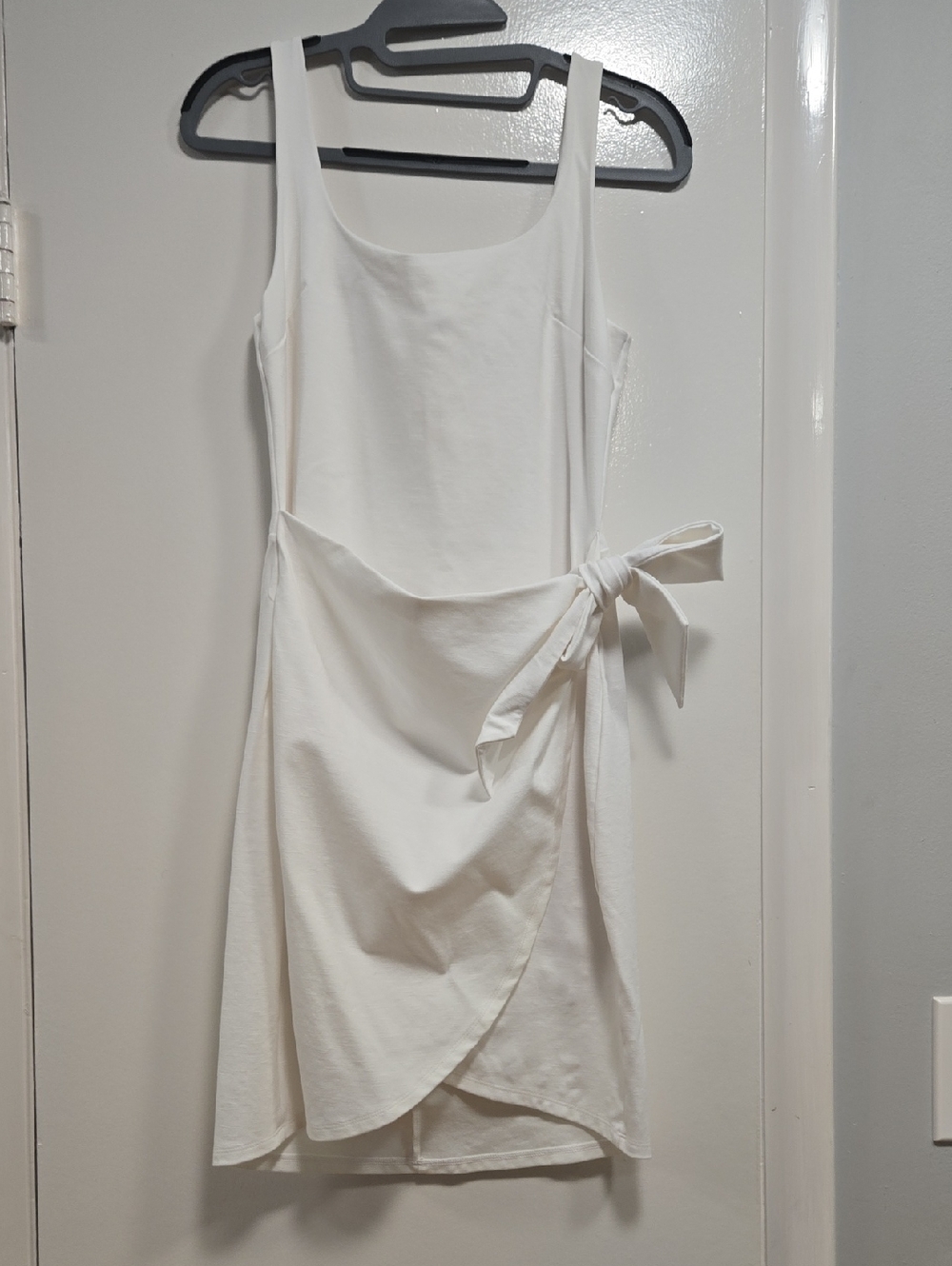 Express White Tie-Waist Mini Dress
